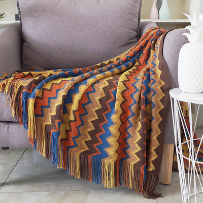 Boho Bed Plaid Blanket Geometry Aztec