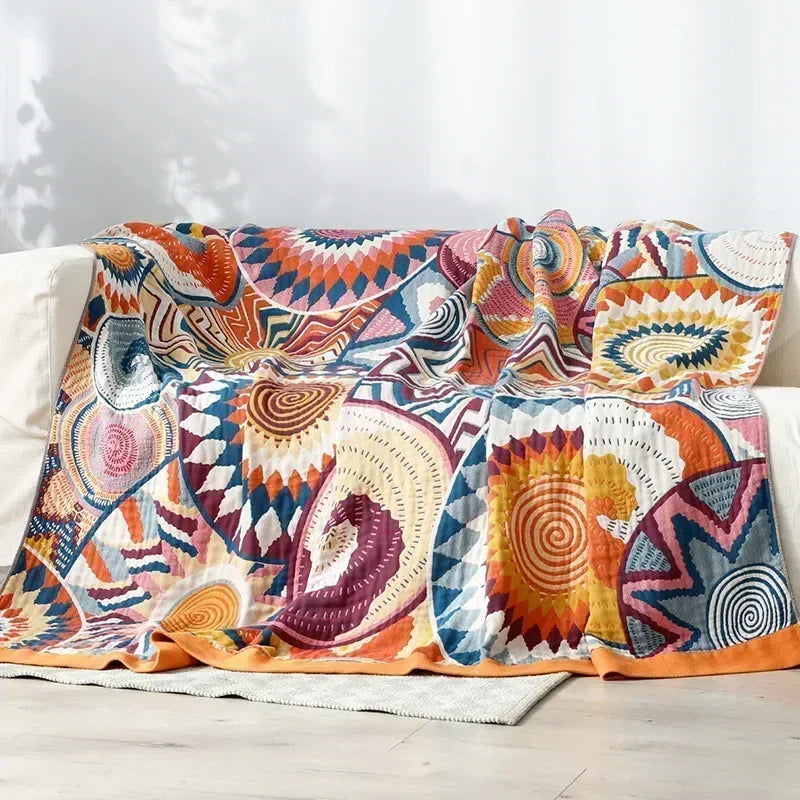 Nordic throw blanket cotton gauze