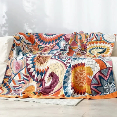 Nordic throw blanket cotton gauze