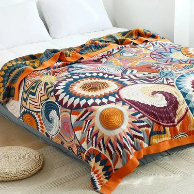 Nordic throw blanket cotton gauze