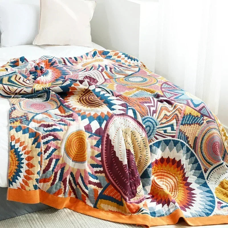 Nordic throw blanket cotton gauze