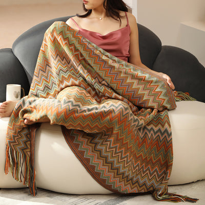 Boho Bed Plaid Blanket Geometry Aztec