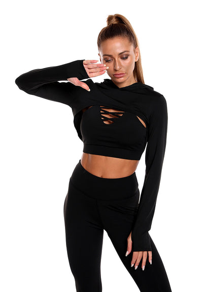 3pcs Seamless Sports Set: Hoodie, Camisole & High-Waist Leggings