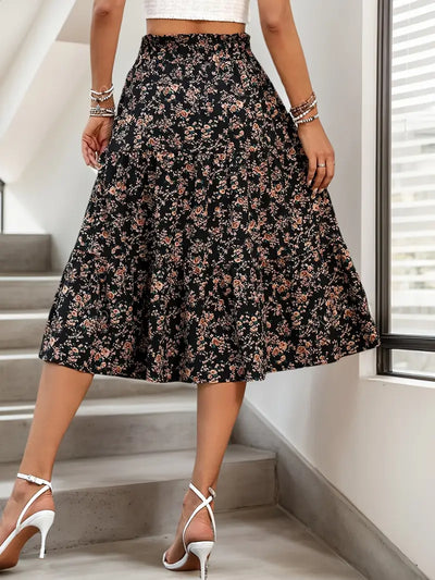 Bohemian Retro Floral High-Waist Skirt