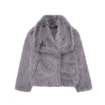 Winter Plush Coat Fashion Thicken Lapel