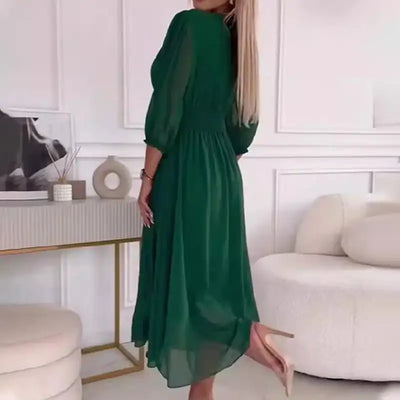 Elegant V-Neck Chiffon Wrap Dress