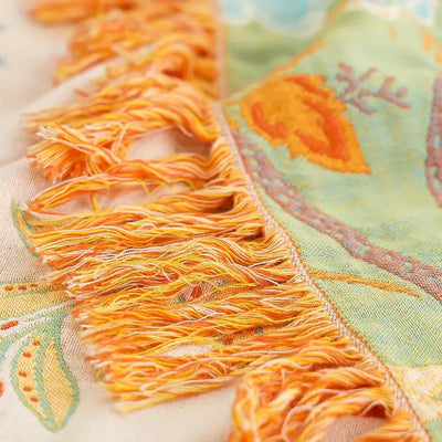 Rustic Floral Boho Throw Blanket (Nordic)